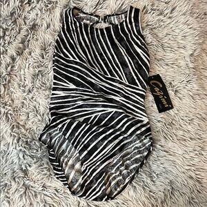 NWT Black and White Zebra Print Women's Top